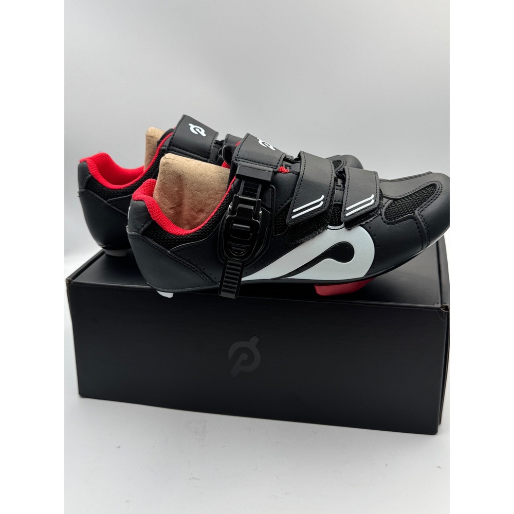 Peloton Cycling Shoes Black Red White‎ EU 37 with Look Delta Cleats PLTN-01